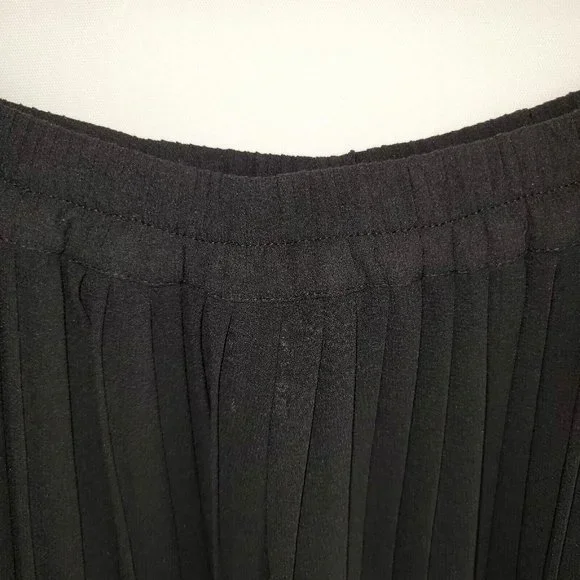 Victoria's Secret Size 12 Black Skirt Sheer Pleated Maxi Long Elastic Waist - Picture 5 of 6